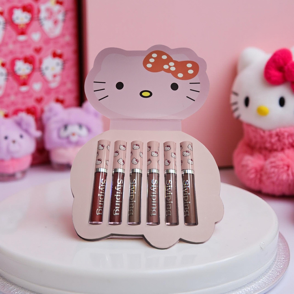 New Hello Kitty Lipstick Set - Pink and Brown Shades 6 shades